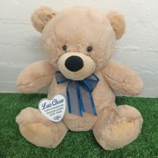 Memorial Keepsake Bear with Heart Cream / Blue 40cm