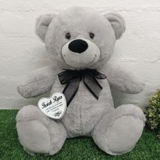 Memorial Keepsake Bear with Heart Grey / Black 40cm