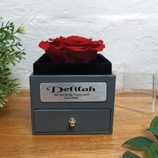 Eternal Red Rose Flower Girl Jewellery Gift Box
