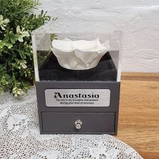Get Well White Rose Jewellery Gift Box