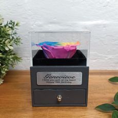 Eternal Rainbow Rose 18th Jewellery Gift Box
