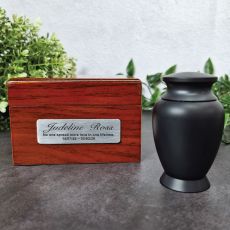 Memorial keepsake Mini Urn Matte Black Stainless Steel