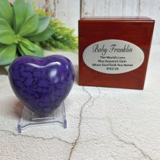 Baby Memorial keepsake Urn For Ashes Purple Heart