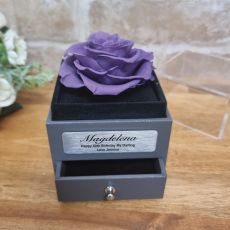 80th Birthday Lavender Rose Jewellery Gift Box