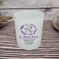 Personalised Baptism Candle Holder Dove