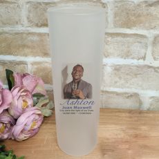 Memorial Photo Frosted Glass Vase