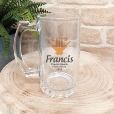 Cricket Coach Personalised Glass Beer Stein