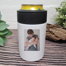 Personalised Photo White Can Bottle Cooler