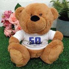50th Teddy Bear Brown Personalised Plush