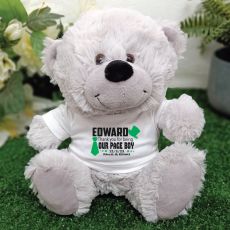 Page Boy Personalised Teddy Bear Grey Plush