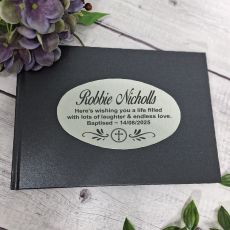 Personalised Baptism Guest Book A5 Black