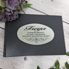 Personalised Retirement Guest Book A5 Black