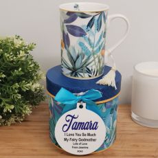 Godmother Mug with Personalised Gift Box - Tropical Blue