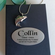 Fish Cremation Ash Urn Pendant Necklace in Personalised Box