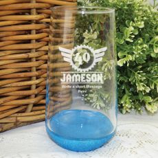 40th Birthday Engraved Personalised Glass Tumbler (M)