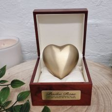 Baby Memorial keepsake Urn For Ashes Gold Brass Heart