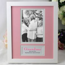 Personalised Grandma Photo Frame 4x6 White Wood Pink