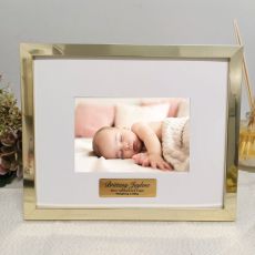 Personalised Baby Photo Frame 5x7 Gold