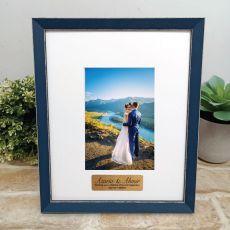 Personalised Wedding Photo Frame Amalfi Navy 4x6