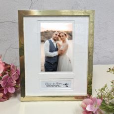 Wedding Personalised Photo Frame 4x6 Gold