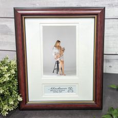 Classic Wood Baby Photo Frame with Personal Message