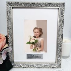 First Communion Personalised Ornate Silver Photo Frame Louvre 4x6
