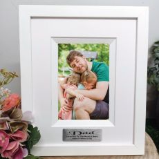 Dad Personalised Photo Frame Silhouette White 4x6 