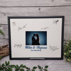 Wedding Signature Frame Black Glitter 4x6 Photo