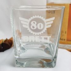 80th Birthday Engraved Personalised Scotch Spirit Glass (M)