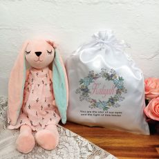 Hallie Personalised Bunny Plush with Satin Gift Bag