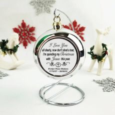 Memorial Christmas Bauble with Quote - Silver