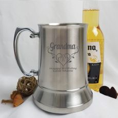 Grandma Engraved Personalised Stainless Beer Stein Glass