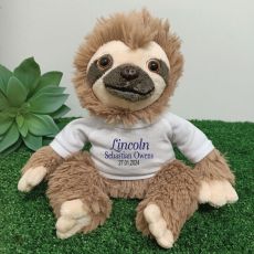 Personalised Baby Sloth Plush - Curtis
