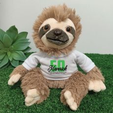50th Birthday Personalised Sloth Plush - Curtis