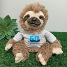 60th Birthday Personalised Sloth Plush - Curtis