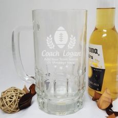 Football Coach Engraved Personalised Glass Beer Stein