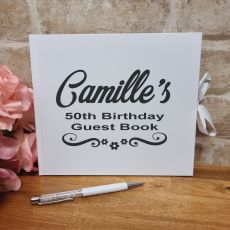 Personalised 50th Birthday Guest Book & Pen