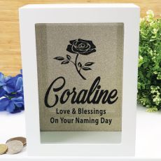 Naming Day Personalised Money Box Photo Insert - Gold