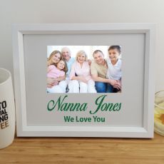 Nan Personalised Photo Frame 4x6 Glitter White
