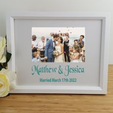 Wedding Personalised Photo Frame 4x6 Glitter White