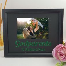 Godparent Personalised Photo Frame 4x6 Glitter - Black 