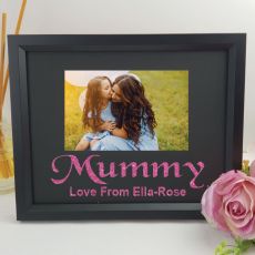 Personalised Mum Glitter Photo Frame - Black