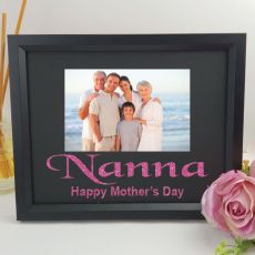 Personalised Nan Glitter Photo Frame - Black