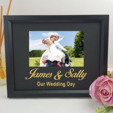 Wedding Personalised Photo Frame 4x6 Glitter Black