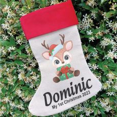 Personalised Christmas Stocking - Baby Reindeer