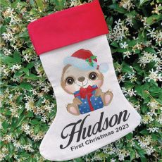 Personalised Christmas Stocking - Baby Sloth
