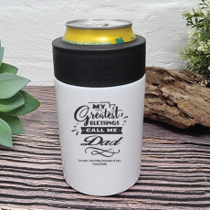 Dad's Greatest Blessings White Can Bottle Cooler