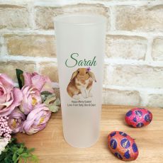 Personalised Easter Frosted Glass Vase - Bunny
