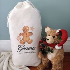 Personalised Christmas Sack 80cm  - Gingerbread