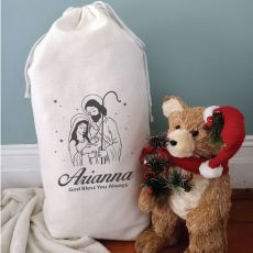 Personalised Christmas Sack 80cm  - Nativity